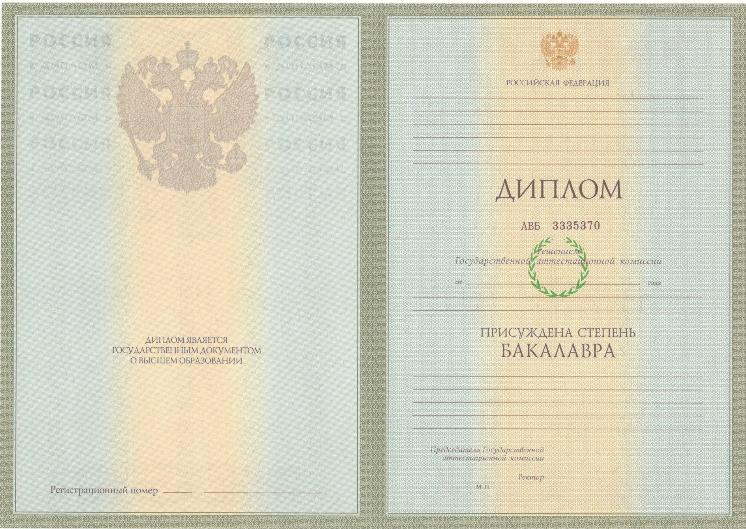 Диплом бакалавра 2003-2009 годов в Воронеже